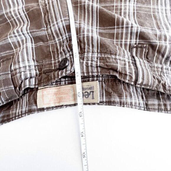 LEE Dungarees Mens Casual Flat Front Shorts Plaid Brown Size 32 - Picture 6 of 9